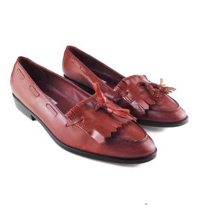 NINE WEST Leather Loafers with Tassel Detail